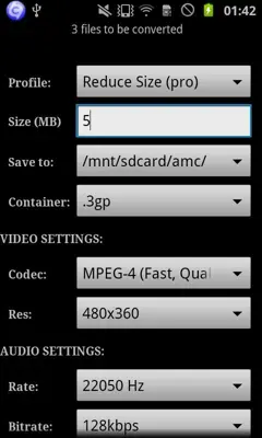 VidCon codec armv7 neon android App screenshot 3